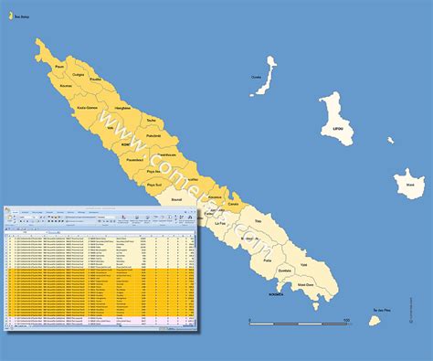 Code postal des 36 communes de la Nouvelle Calédonie